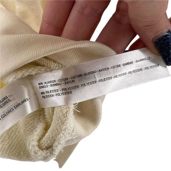 Cream Crewneck Sweatshirt Mens Size Medium Minimalist Basic D&F Ricky Singh Top - Picture 7 of 7